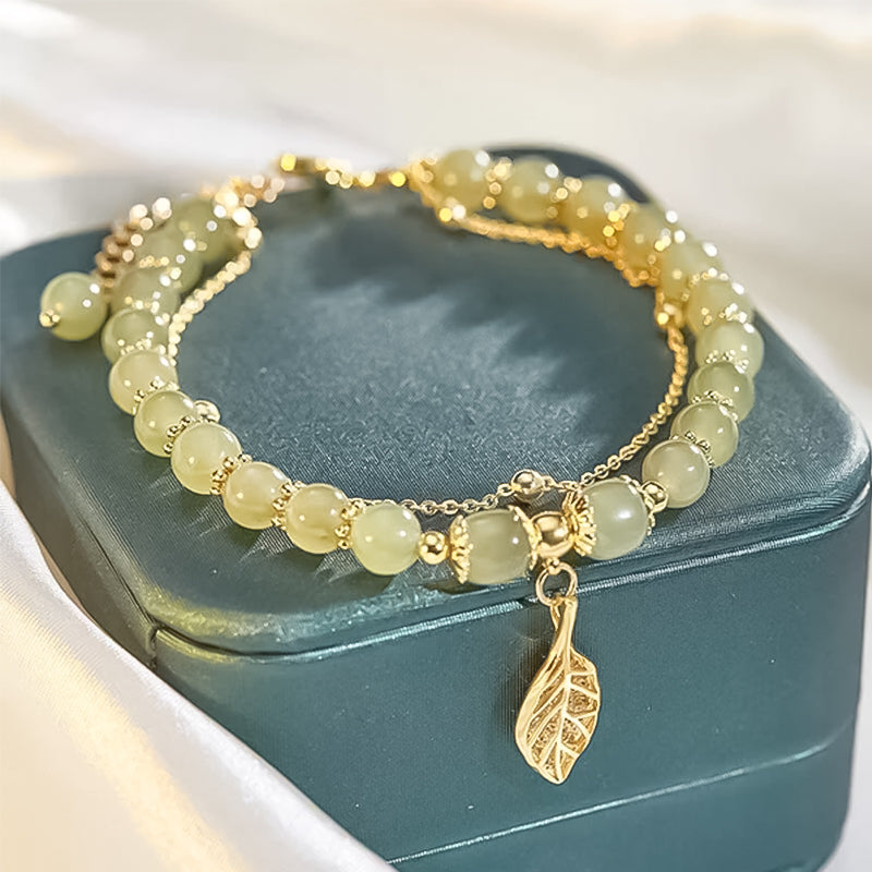 BowLift | Hetian Jade Bracelet with Leaf