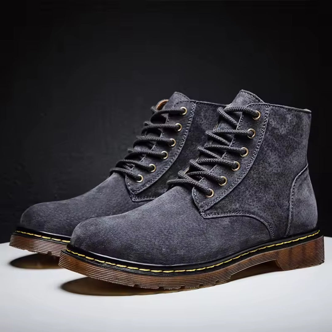 Suede Lace-Up Boots with Rugged Comfort