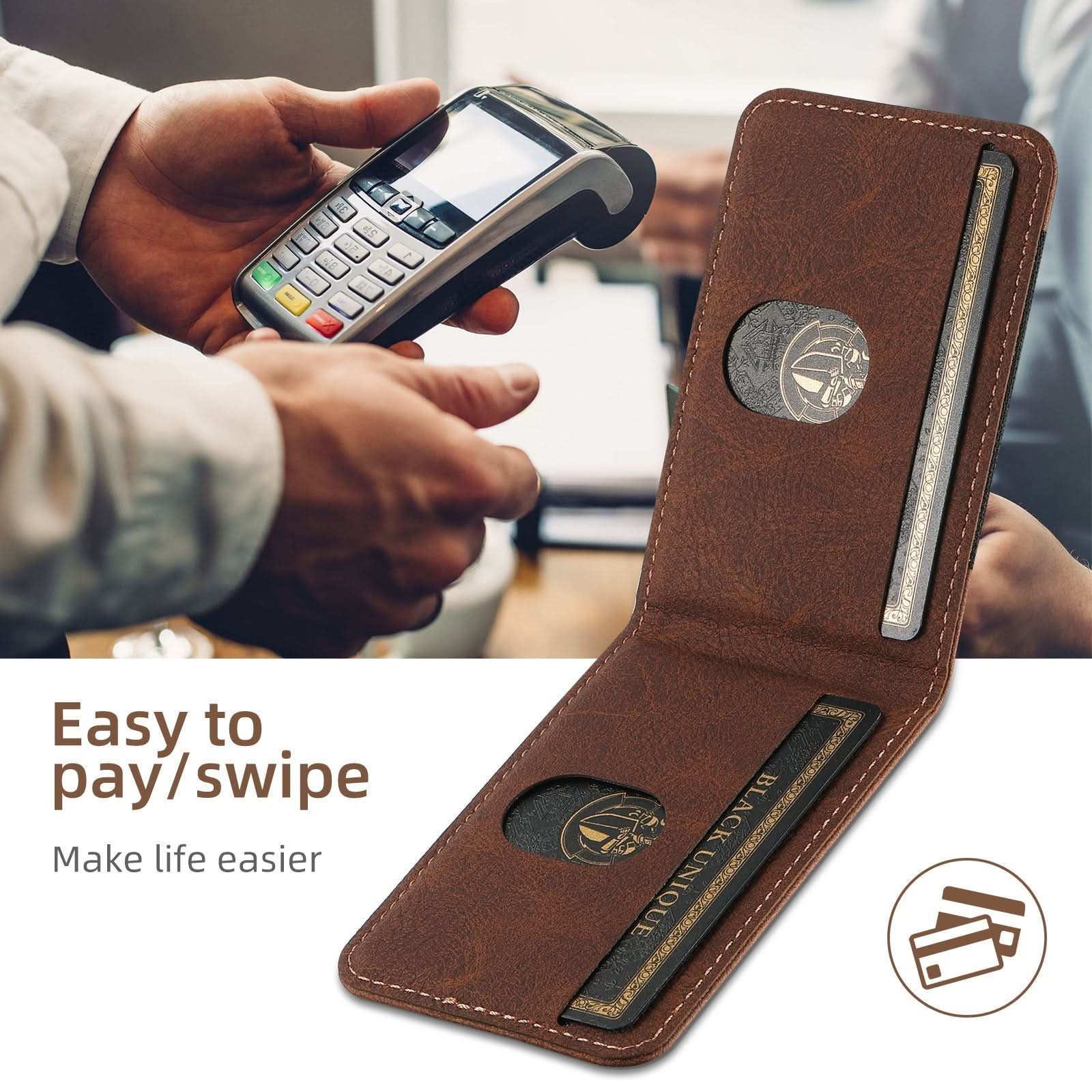 BowLift | Elegant leather case with magnetic stand & card holder