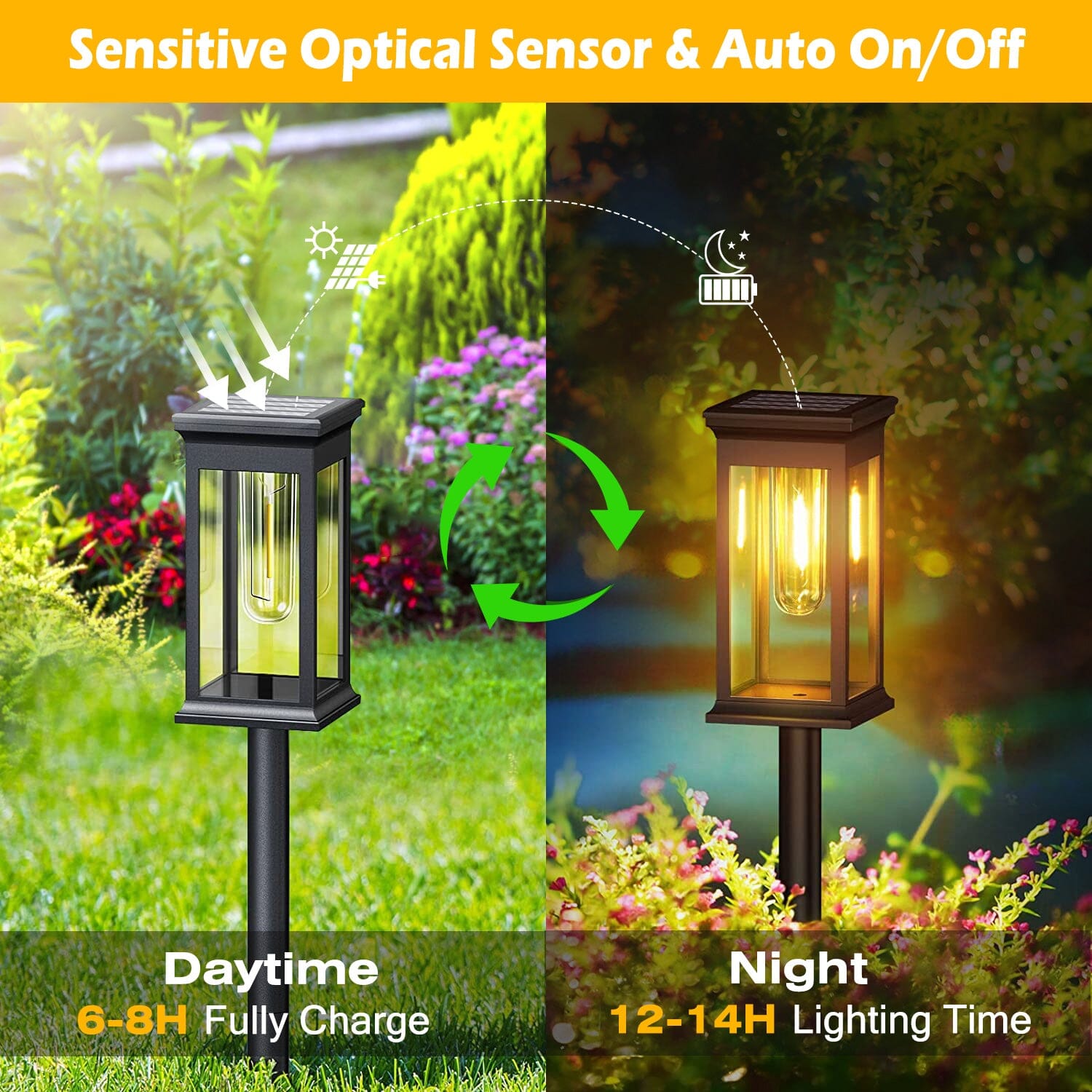 BowLift | 6-Pack: Solar-powered garden lighting IP65 waterproof automatic on off