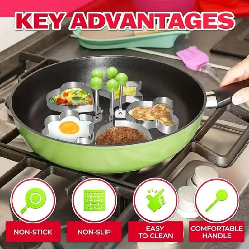 BowLift | 6-Piece: Creative Stainless Steel Egg Cooking Ring Set