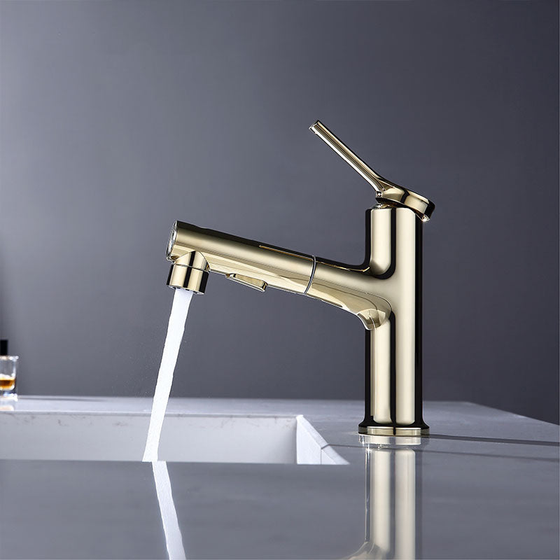 BowLift | Contemporary Single Handle Faucet Retractable Sink Faucet with Lever Handle