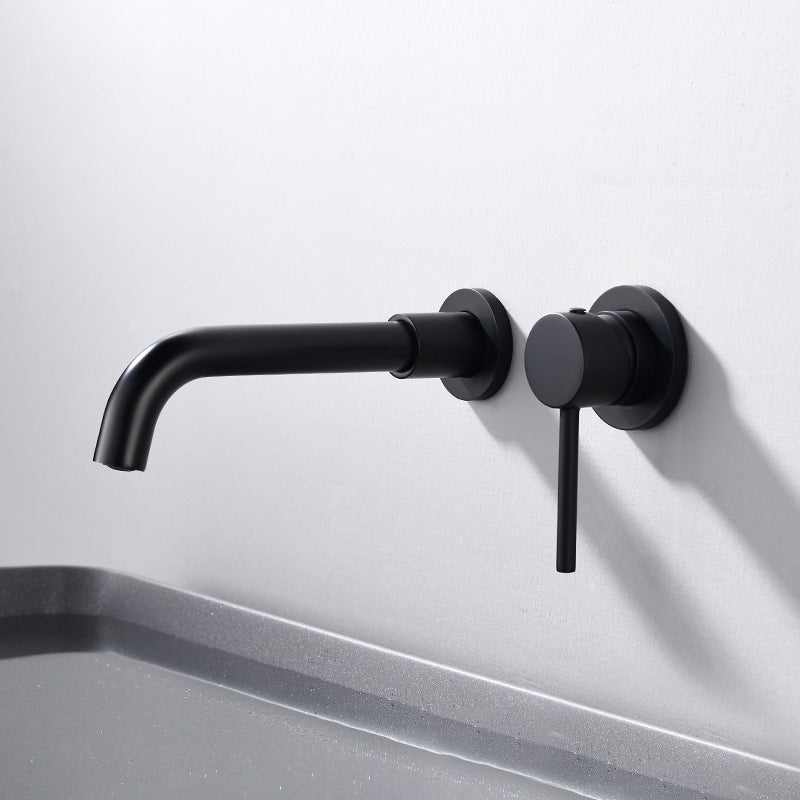 BowLift | Round Single Handle Bathroom Faucet 2-Hole Wall Mounted Bathroom Faucet with Swivel Head
