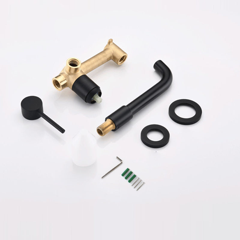 BowLift | Round Single Handle Bathroom Faucet 2-Hole Wall Mounted Bathroom Faucet with Swivel Head