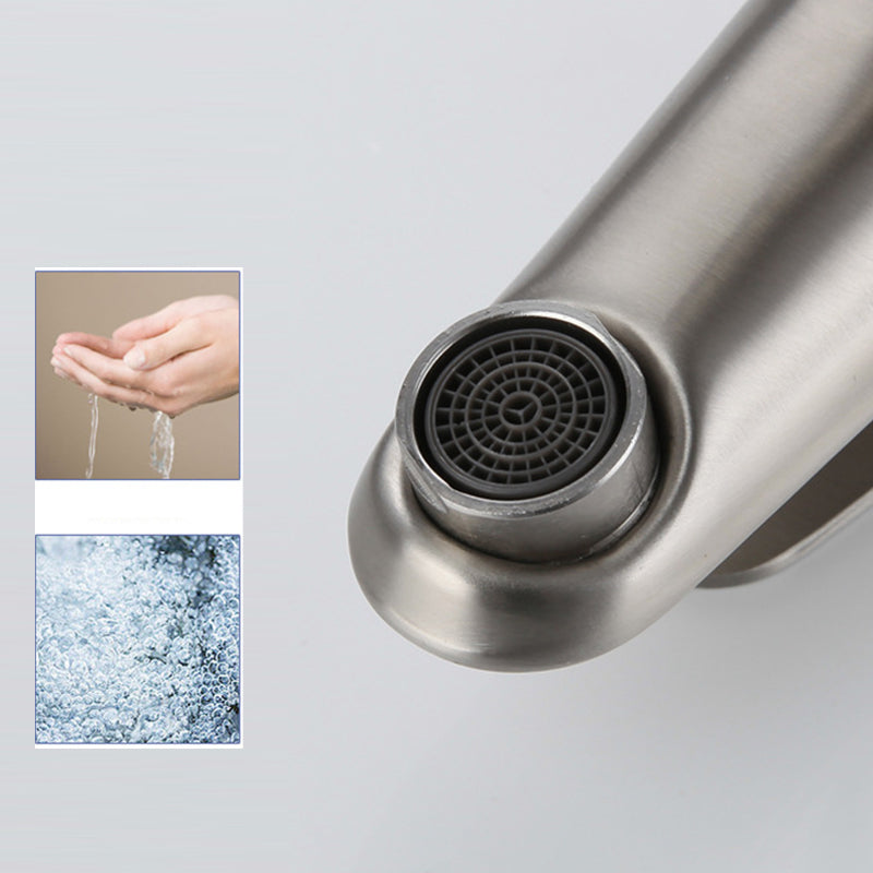 BowLift | Round Single-Handle Bathroom Faucet Single Hole Sink Faucet in Chrome