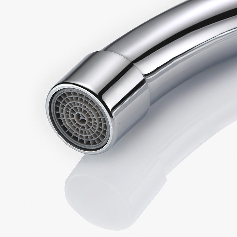 BowLift | Round 2-Handle Basin Mixer 2-Hole Center-Set Basin Mixer with Curved Spout