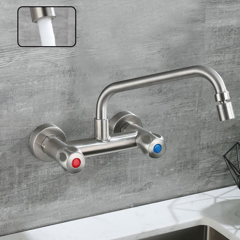 BowLift | Round 2-Handle Bathroom Faucet Single Hole Wall Mounted Bathroom Faucet