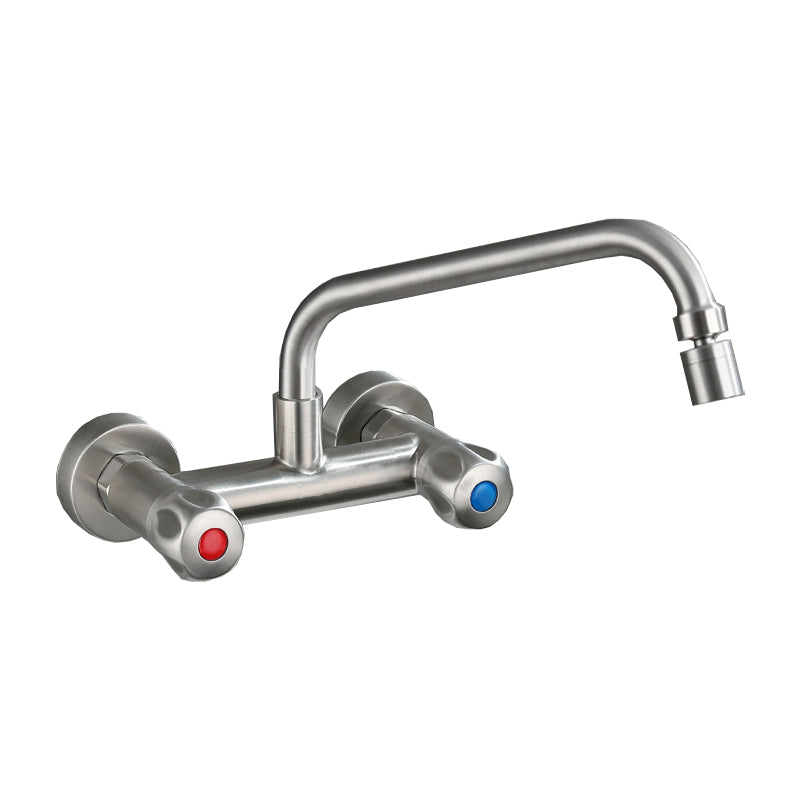 BowLift | Round 2-Handle Bathroom Faucet Single Hole Wall Mounted Bathroom Faucet