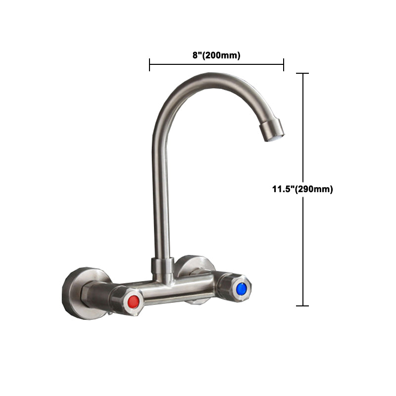 BowLift | Round 2-Handle Bathroom Faucet Single Hole Wall Mounted Bathroom Faucet