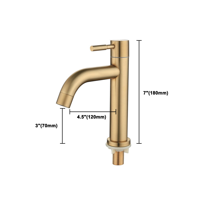 BowLift | Round Single Handle Bathroom Faucet Single Hole Sink Faucet in Brushed Gold