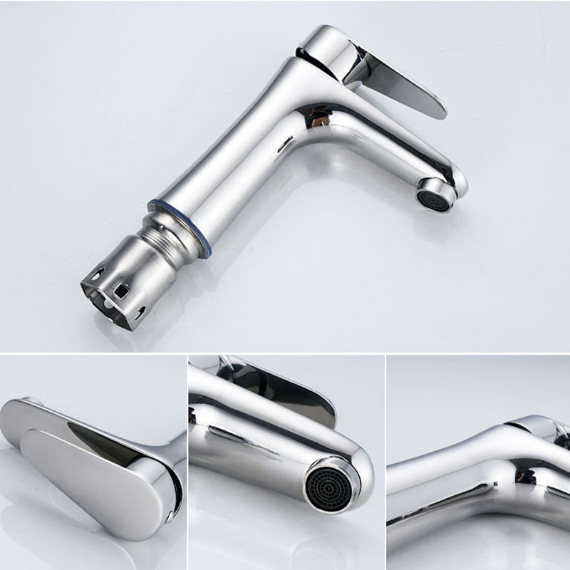 BowLift | Contemporary Stainless Steel Sink Faucet Lever Handles Low Arc Sink Faucet