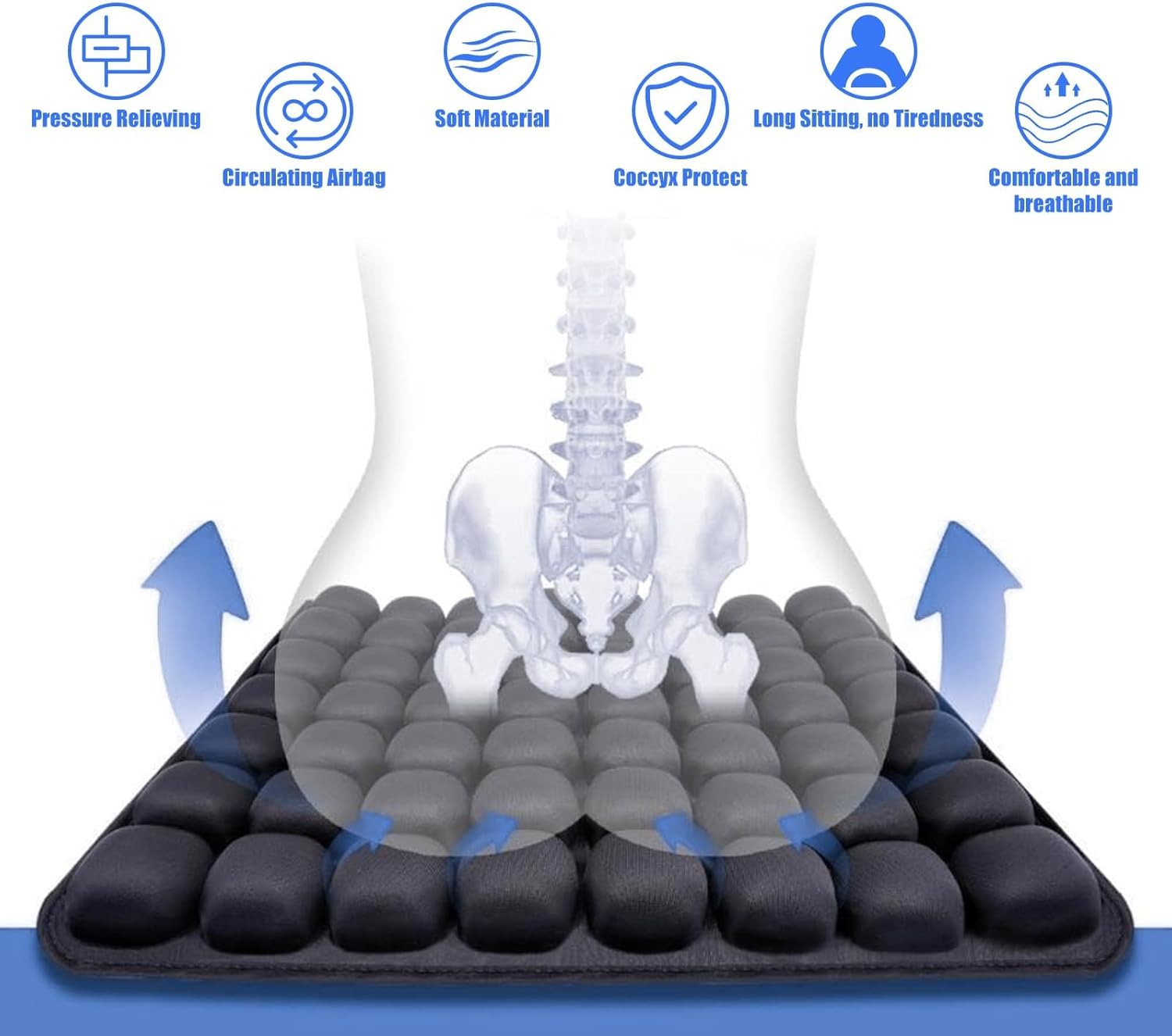 BowLift | Inflatable Travel Seat Cushion with Ergonomic Pressure Relief – AirComfort