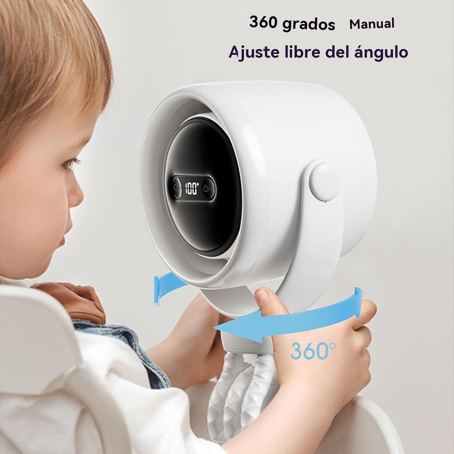 BowLift | Rechargeable Clip-On Stroller Fan with Night Light 100 Speeds