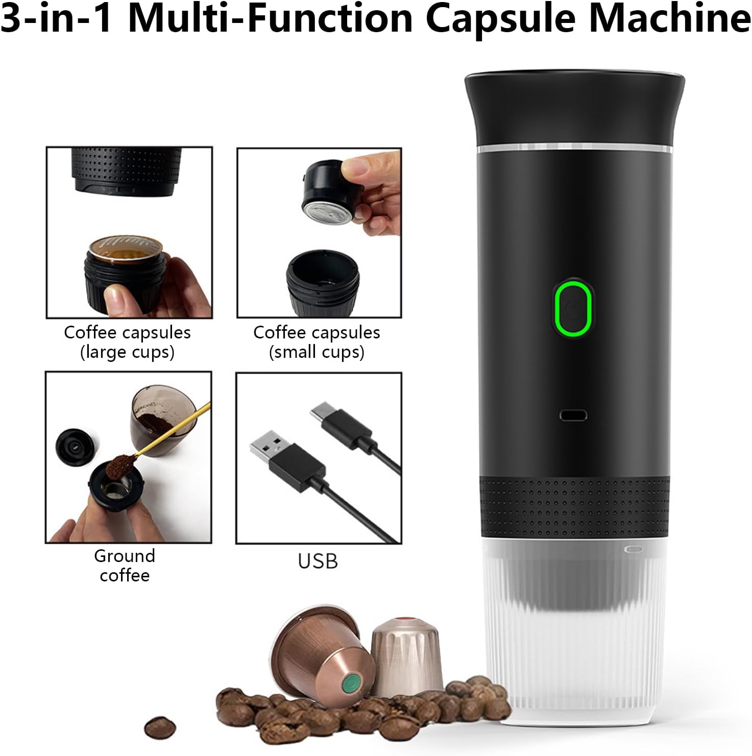 BowLift | Portable 3-in-1 Espresso Coffee Maker with Rechargeable Battery – Raverno