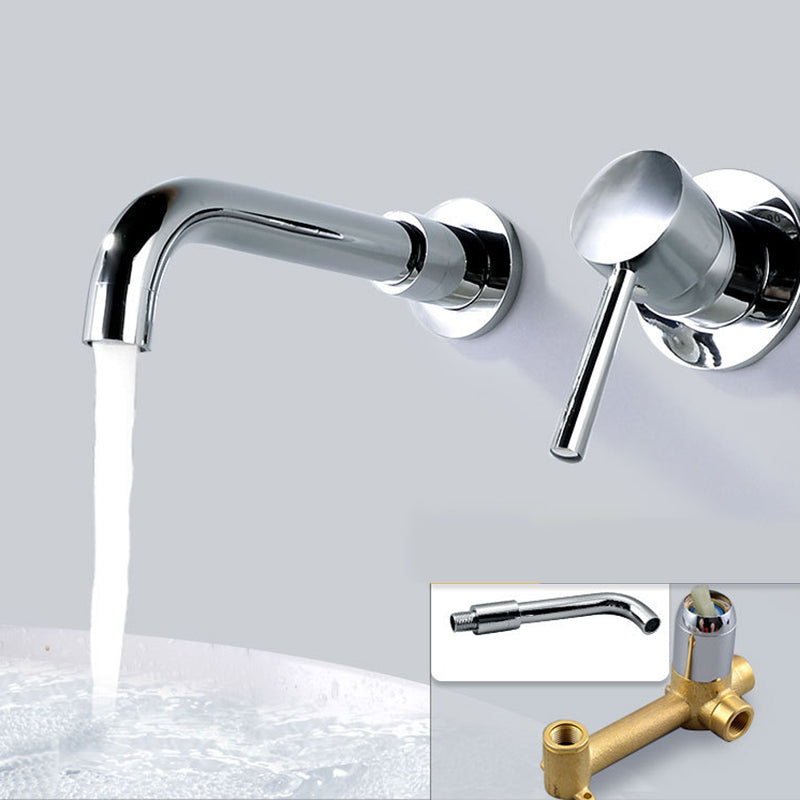 BowLift | Industrial bathroom faucet brass lever handles 2-hole faucets wall-mounted faucet