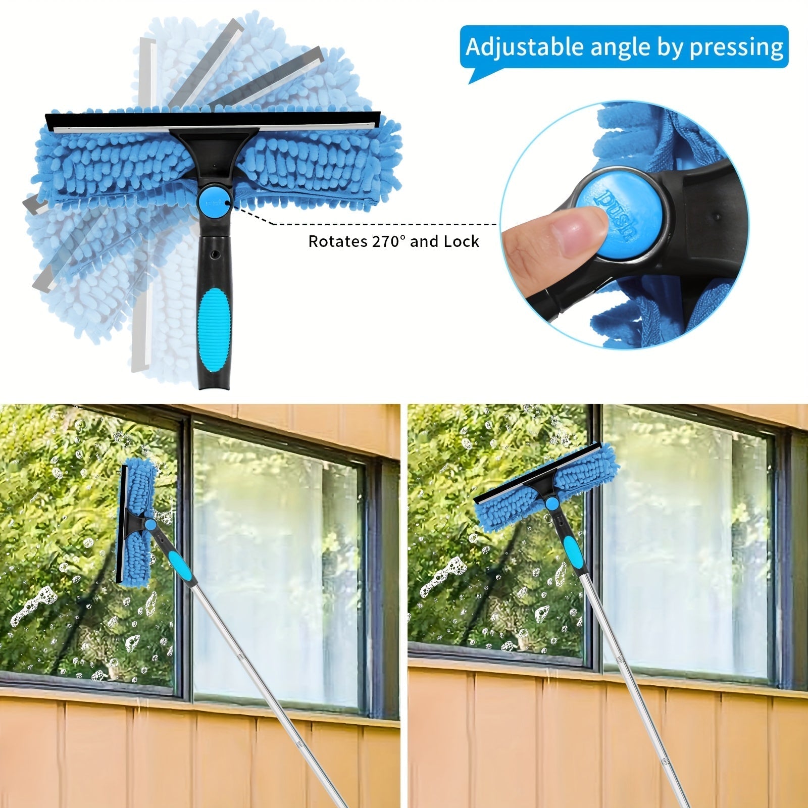 BowLift | Crystal Clear Window Cleaner – Professional 2-in-1 Telescopic Window and Glass Cleaning System
