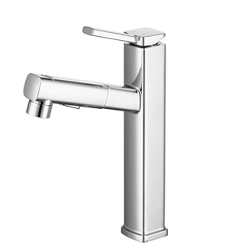 BowLift | Contemporary Vessel Sink Faucet Copper Single Handle Low Arc Pull Down Vessel Faucet