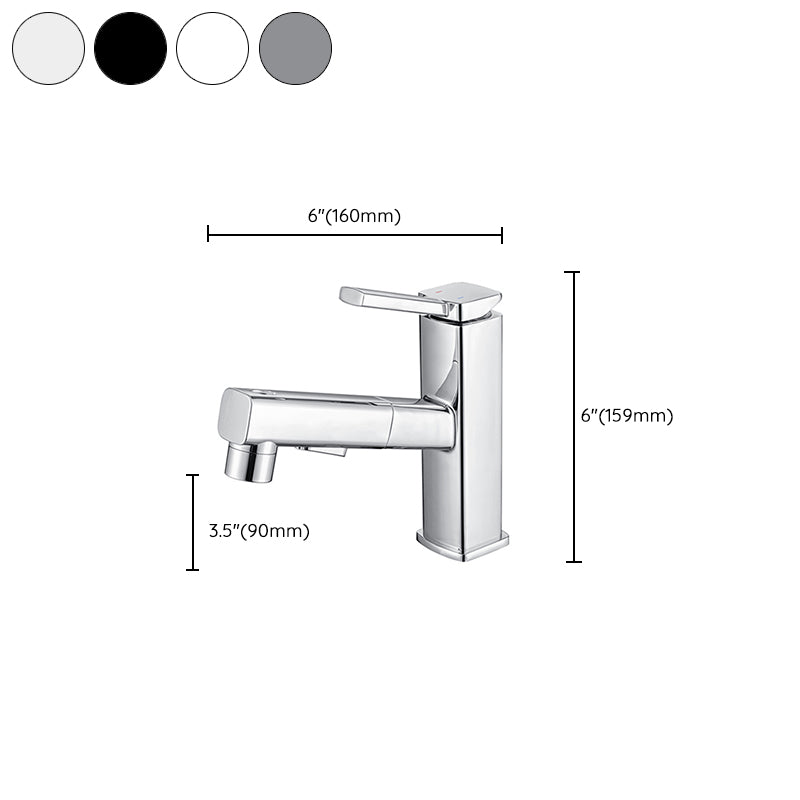 BowLift | Contemporary Vessel Sink Faucet Copper Single Handle Low Arc Pull Down Vessel Faucet