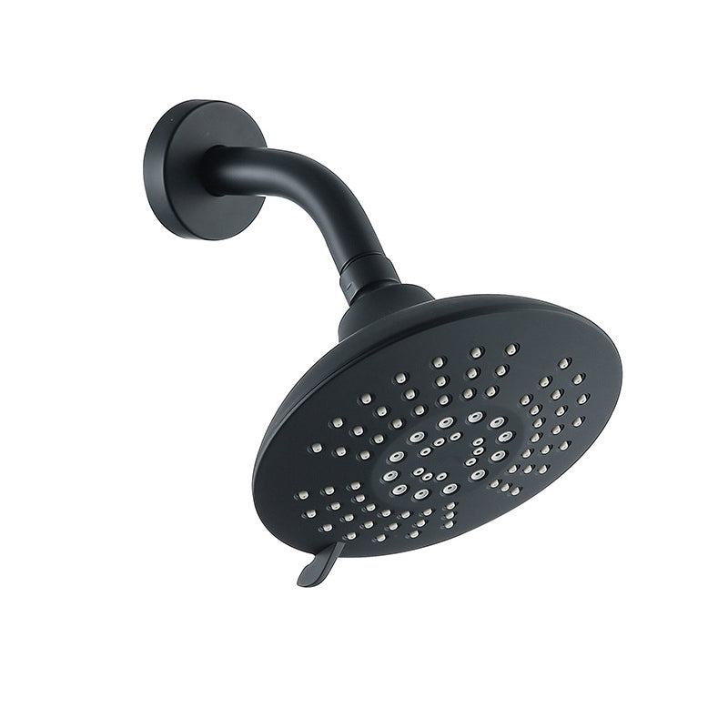 BowLift | Round Fest Shower Head Matte Black 5 Spray Patterns Wall Mounted Shower Head