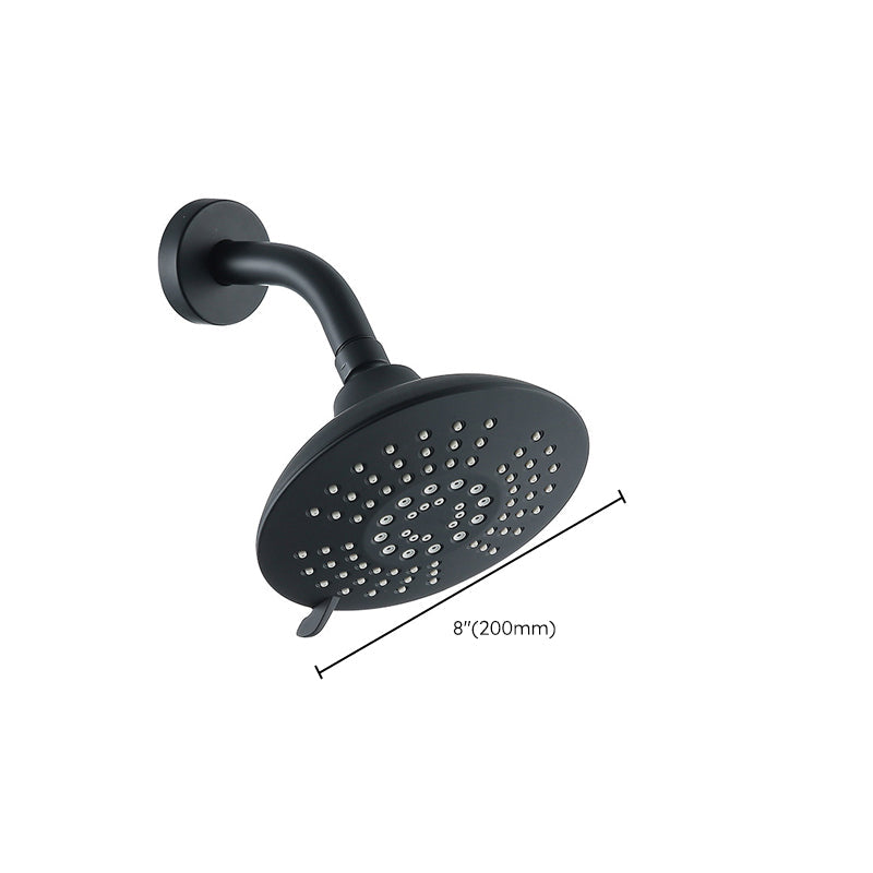 BowLift | Round Fixed Shower Head Matte Black 5 Spray Patterns Wall Mounted Shower Head