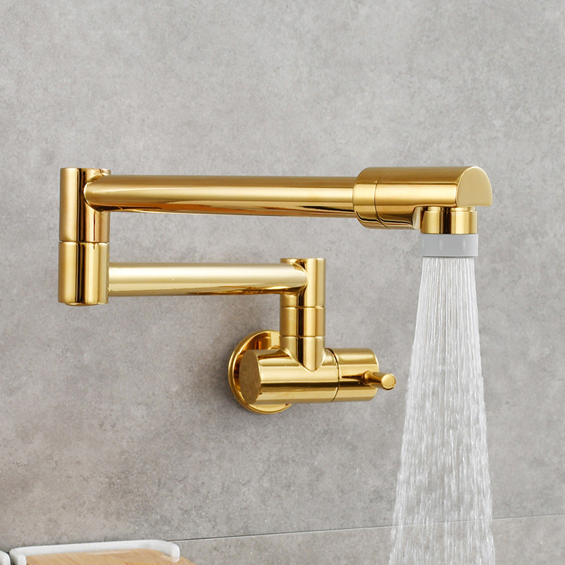 BowLift | Modern Pull-down Faucet Single Handle Wall Mounted Pot Filler Low Profile 1 Holder Filler