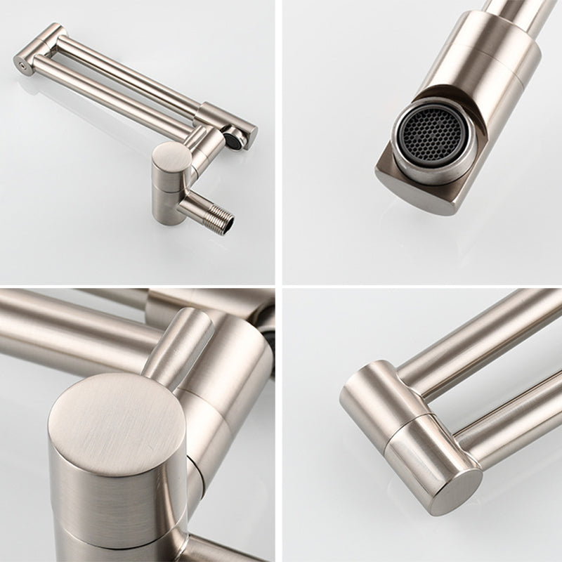 BowLift | Modern Pull-down Faucet Single Handle Wall Mounted Pot Filler Low Profile 1 Holder Filler