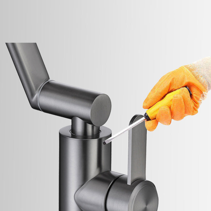 BowLift | Contemporary Centerset Faucet Lever Handles Low Arc Stainless Steel Faucet