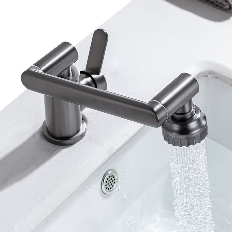 BowLift | Contemporary Centerset Faucet Lever Handles Low Arc Stainless Steel Faucet