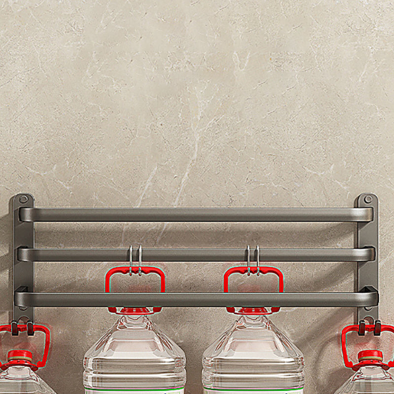 BowLift | 2-piece modern bathroom accessory set made of aluminum matte gray towel bar