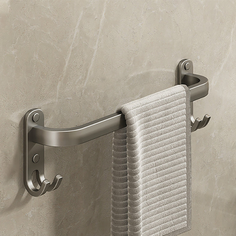 BowLift | 2-piece modern bathroom accessory set made of aluminum matte gray towel bar