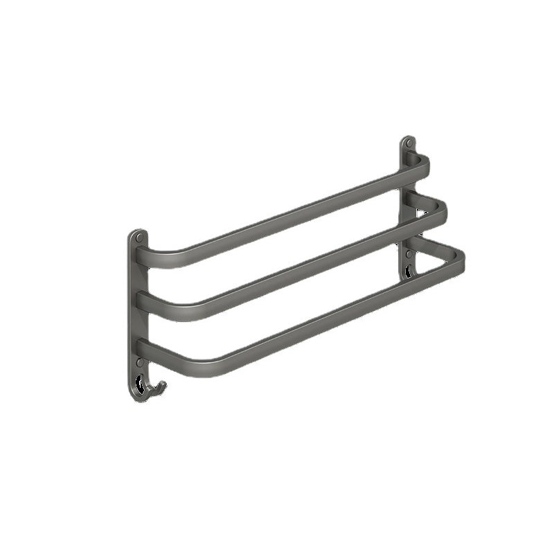 BowLift | 2-piece modern bathroom accessory set made of aluminum matte gray towel bar