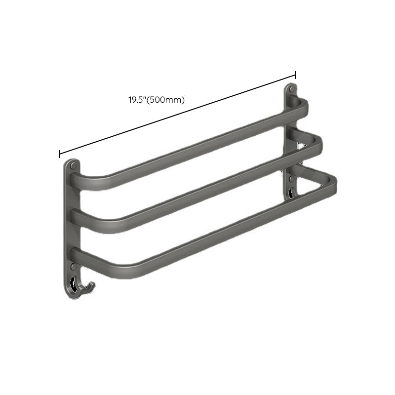 BowLift | 2-piece modern bathroom accessory set made of aluminum matte gray towel bar