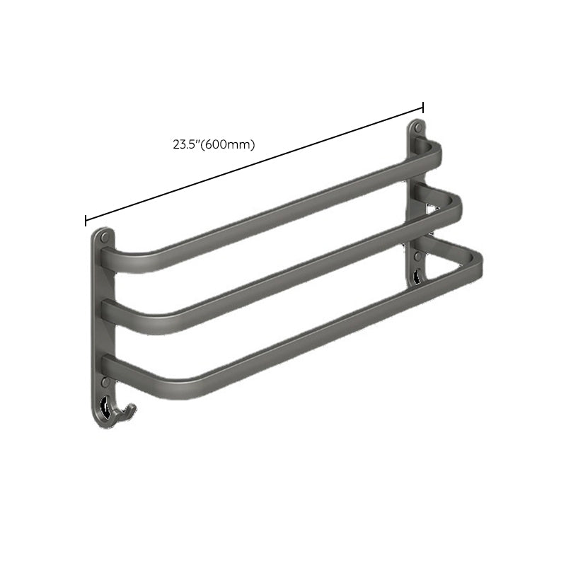 BowLift | 2-piece modern bathroom accessory set made of aluminum matte gray towel bar