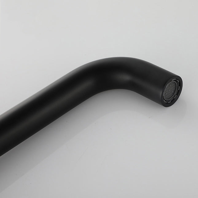 BowLift | Industrial Sink Faucet Brass Lever Handles Low Arc Wall Mounted Bathroom Faucet