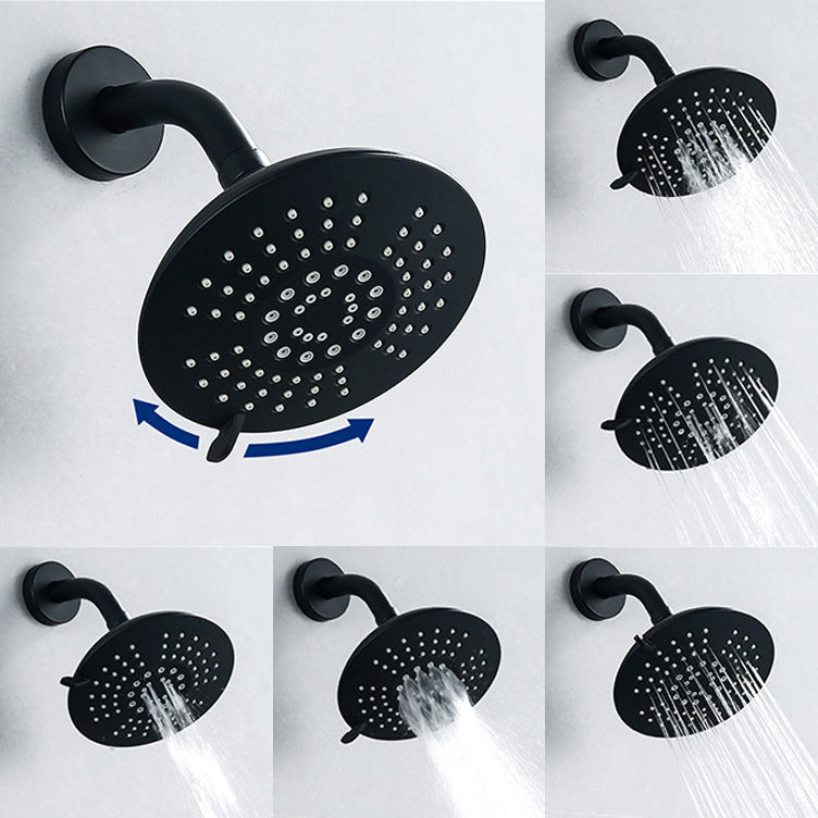 BowLift | Round Fest Shower Head Matte Black 5 Spray Patterns Wall Mounted Shower Head