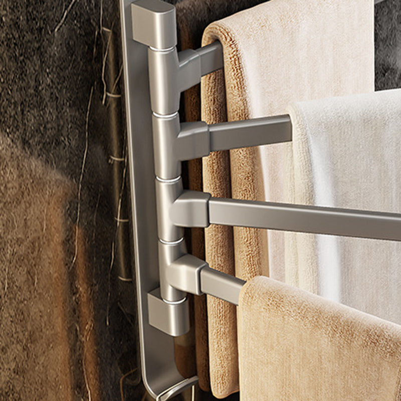 BowLift | Contemporary Gray Bathroom Accessory Set Aluminium Towel Holder