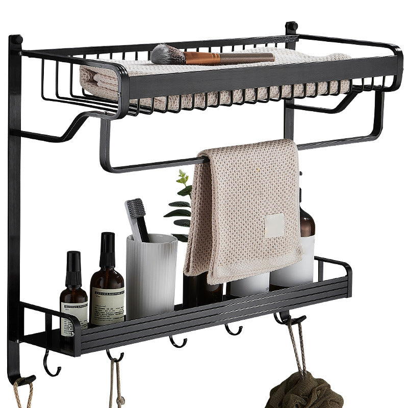 BowLift | Black / Silver Bathroom Accessories Aluminum Hardware Set Bathroom Shelf