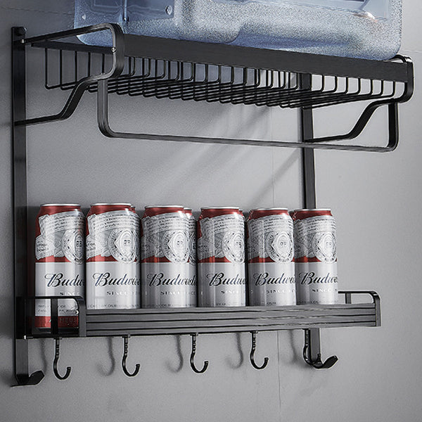 BowLift | Black / Silver Bathroom Accessories Aluminum Hardware Set Bathroom Shelf