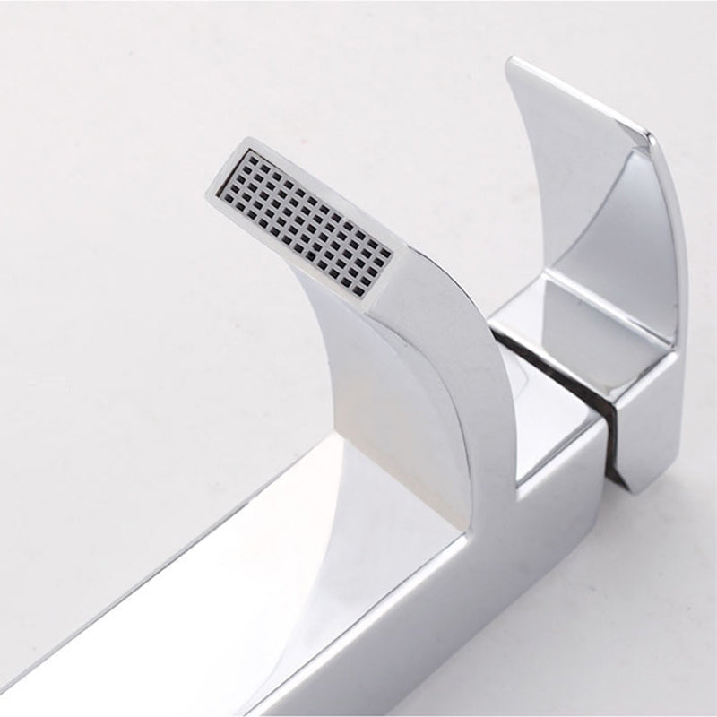 BowLift | Cubic Chrome Bathroom Faucet Low Arc Single Lever Basin Faucet