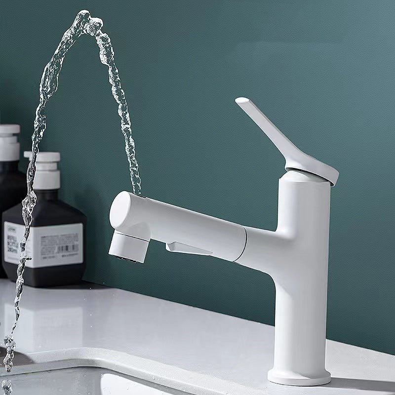BowLift | Round contemporary bathroom faucet with lever handle and single hole installation