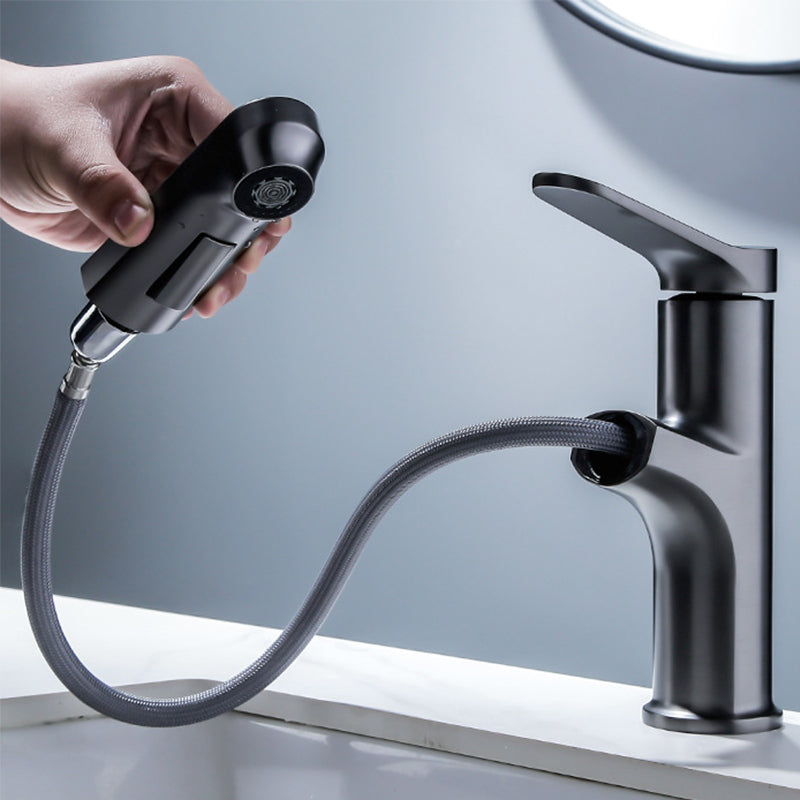 BowLift | Vessel Sink Faucet Modern Pull-Out Bathroom Faucet with One Lever Handle