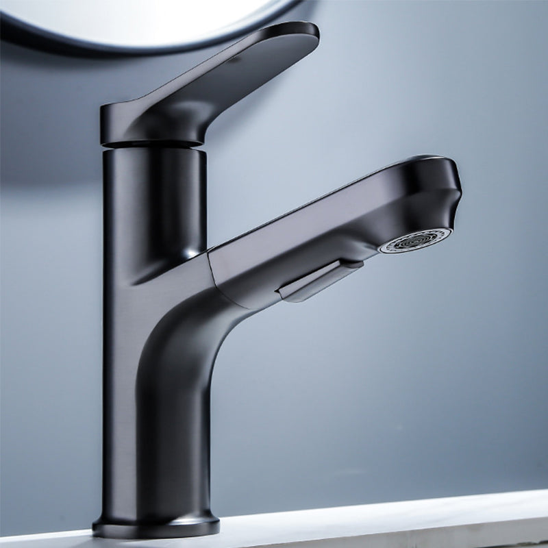 BowLift | Vessel Sink Faucet Modern Pull-Out Bathroom Faucet with One Lever Handle