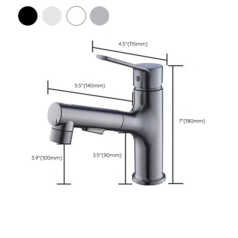 BowLift | Vessel Sink Faucet Modern Pull-Out Bathroom Faucet with One Lever Handle