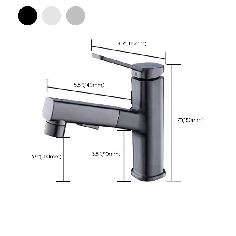 BowLift | Vessel Sink Faucet Modern Pull-Out Bathroom Faucet with One Lever Handle