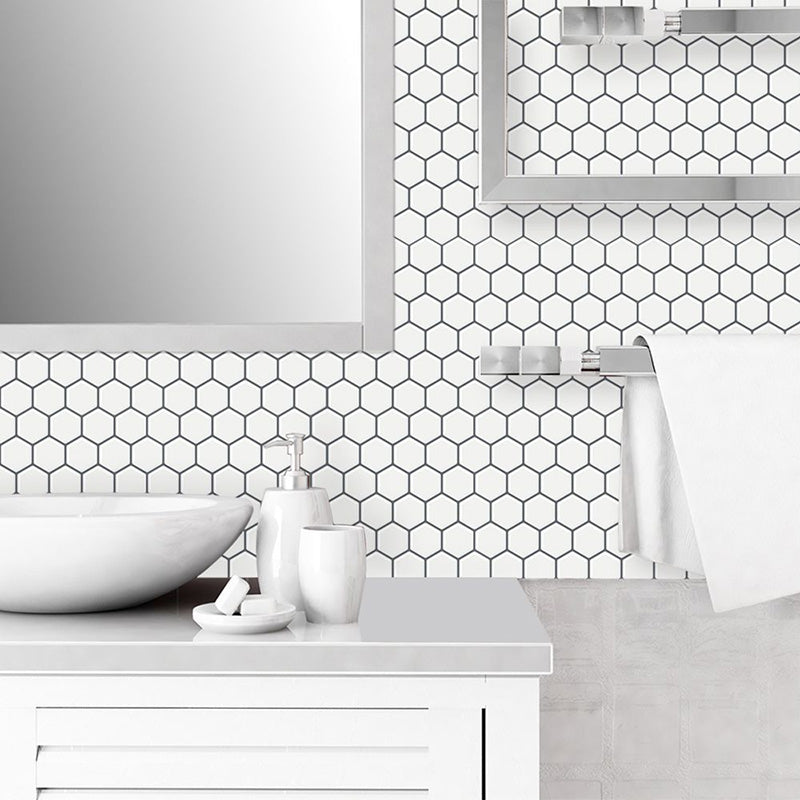 BowLift | Peel and Stick Wall Tile Waterproof Hexagonal PVC Peel and Stick Wall Tile