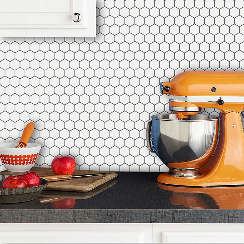 BowLift | Peel and Stick Wall Tile Waterproof Hexagonal PVC Peel and Stick Wall Tile
