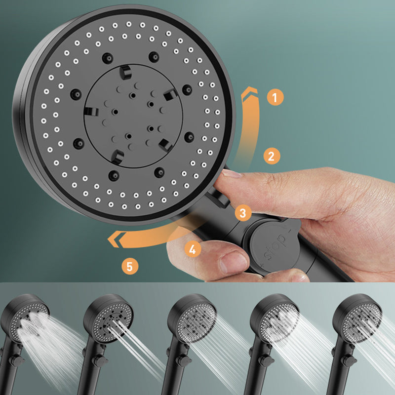 BowLift | Bathroom Shower Head 5-Stream Round Hand Shower Holder Wall Mount Shower Head