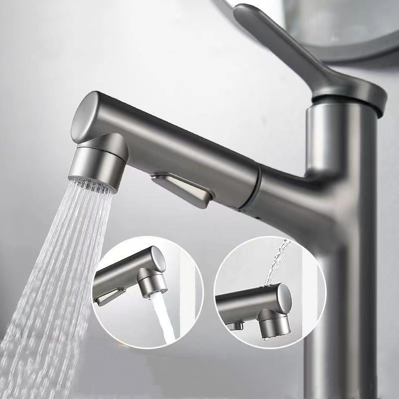 BowLift | Vessel Sink Faucet Contemporary Pull-out Tap with Swivel Spout