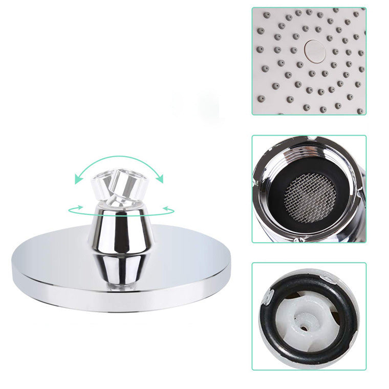 BowLift | Round Fest Showerhead Silver Single Jet Wall Mount Showerhead