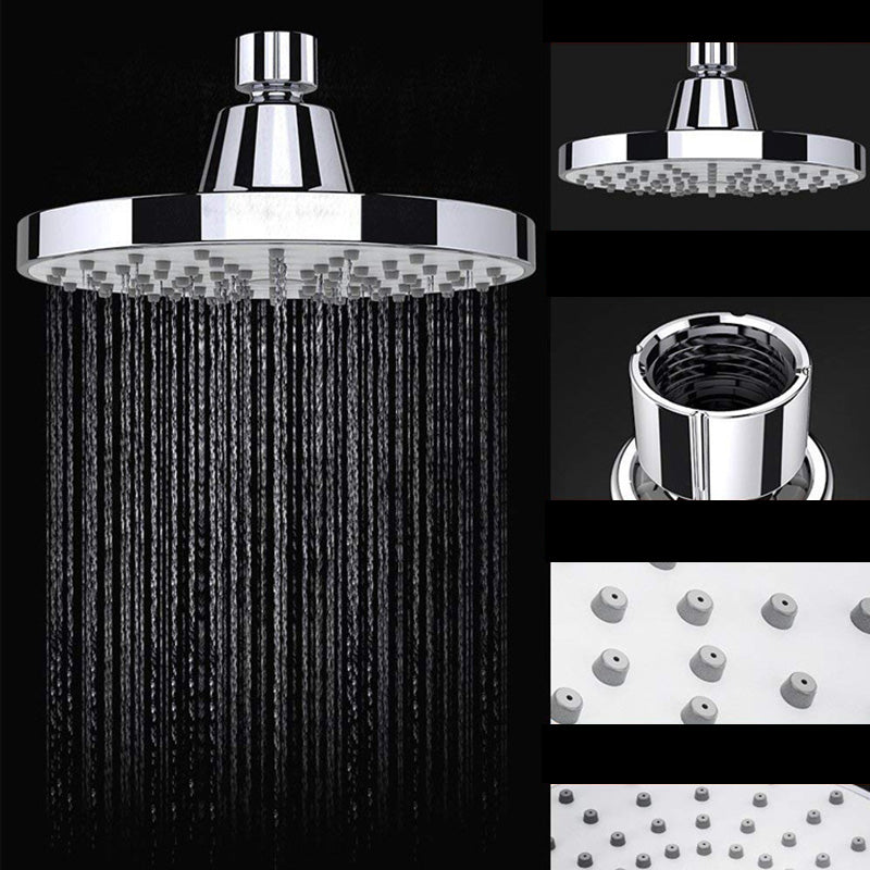 BowLift | Round Fest Showerhead Silver Single Jet Wall Mount Showerhead